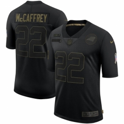 Men's Carolina Panthers #22 Christian McCaffrey Black Nike 2020 Salute To Service Limited Jersey