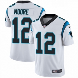 Mens Nike Carolina Panthers 12 DJ Moore White Vapor Untouchable Limited Player NFL Jersey