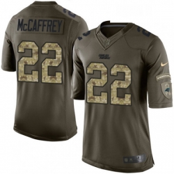 Mens Nike Carolina Panthers 22 Christian McCaffrey Limited Green Salute to Service NFL Jersey