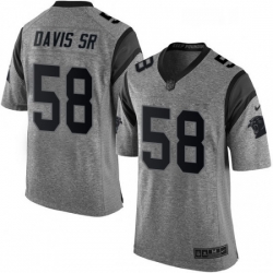 Mens Nike Carolina Panthers 58 Thomas Davis Limited Gray Gridiron NFL Jersey