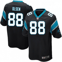 Mens Nike Carolina Panthers 88 Greg Olsen Game Black Team Color NFL Jersey