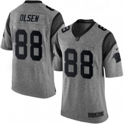 Mens Nike Carolina Panthers 88 Greg Olsen Limited Gray Gridiron NFL Jersey