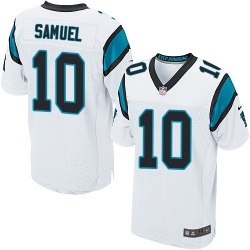 Nike Panthers #10 Curtis Samuel White Mens Stitched NFL Elite Jersey