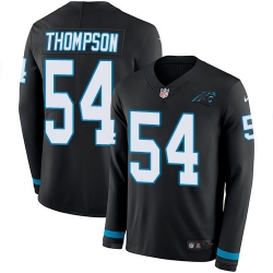 Nike Panthers #54 Shaq Thompson Black Team Color Men Stitched NFL Limited Therma Long Sleeve Jersey