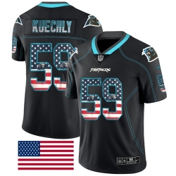 Nike Panthers #59 Luke Kuechly Black Mens Stitched NFL Limited Rush USA Flag Jersey