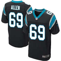 Nike Panthers #69 Jared Allen Black Team Color Mens Stitched NFL Elite Jersey