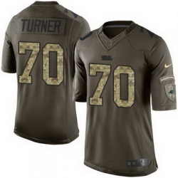 Nike Panthers #70 Trai Turner Green Mens Stitched NFL Limited Salute to Service Jersey