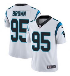 Nike Panthers 95 Derrick Brown White Men Stitched NFL Vapor Untouchable Limited Jersey