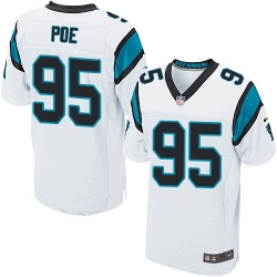 Nike Panthers #95 Dontari Poe White Mens Stitched NFL Elite Jersey