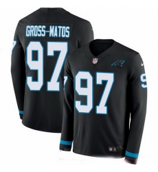 Nike Panthers 97 Yetur Gross Matos Black Team Color Men Stitched NFL Limited Therma Long Sleeve Jersey