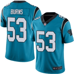 Panthers 53 Brian Burns Blue Men Stitched Football Limited Rush Jersey