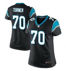 Nike Panthers #70 Trai Turner Black Team Color Womens Stitched NFL Elite Jersey