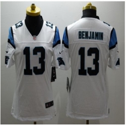 Women New Panthers #13 Kelvin Benjamin White Stitched NFL Limited Jersey