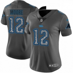 Womens Nike Carolina Panthers 12 DJ Moore Gray Static Vapor Untouchable Limited NFL Jersey