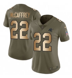 Womens Nike Carolina Panthers 22 Christian McCaffrey Limited OliveGold 2017 Salute to Service NFL Jersey