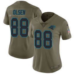 Womens Nike Carolina Panthers 88 Greg Olsen Limited Olive 2017 Salute to Service NFL Jersey