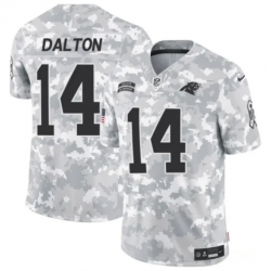 Youth Carolina Panthers 14 Andy Dalton 2024 F U S E Arctic Camo Salute To Service Limited Stitched Football Jersey