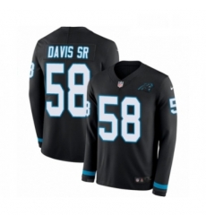 Youth Nike Carolina Panthers 58 Thomas Davis Limited Black Therma Long Sleeve NFL Jersey