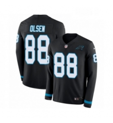 Youth Nike Carolina Panthers 88 Greg Olsen Limited Black Therma Long Sleeve NFL Jersey