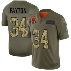 Bears 34 Walter Payton Olive Camo Men Stitched Football Limited 2019 Salute To Service Jersey