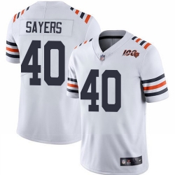 Bears 40 Gale Sayers White Alternate Men Stitched Football Vapor Untouchable Limited 100th Season Jersey