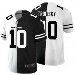 Chicago Bears 10 Mitchell Trubisky Men Black V White Peace Split Nike Vapor Untouchable Limited NFL Jersey