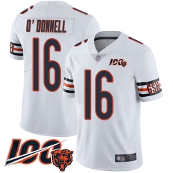 Men Chicago Bears 16 Pat ODonnell White Vapor Untouchable Limited Player 100th Season Football Jersey