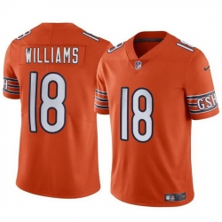 Men Chicago Bears 18 Caleb Williams Orange 2024 Draft F U S E  Vapor Stitched Football Jersey