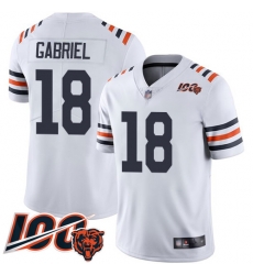 Men Chicago Bears 18 Taylor Gabriel White 100th Season Limited Football Jersey