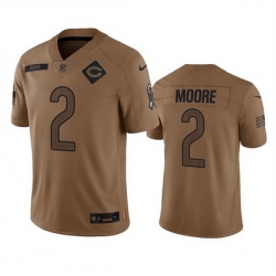 Men Chicago Bears 2 DJ Moore 2023 Brown Salute To Service Limited Stitched Football Jersey