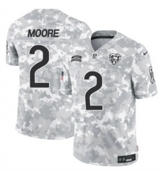 Men Chicago Bears 2 DJ Moore 2024 F U S E Arctic Camo Salute To Service Limited Stitched Football Jersey