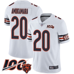 Men Chicago Bears 20 Prince Amukamara White Vapor Untouchable Limited Player 100th Season Football Jersey