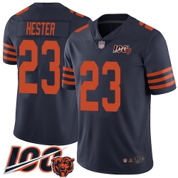 Men Chicago Bears 23 Devin Hester Limited Navy Blue Rush Vapor Untouchable 100th Season Football Jersey 