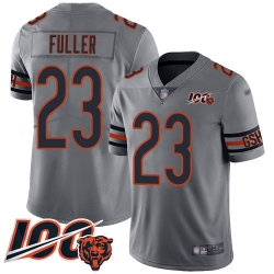 Men Chicago Bears 23 Kyle Fuller Limited Silver Inverted Legend 100th Season Football Jersey