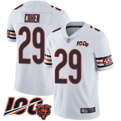 Men Chicago Bears 29 Tarik Cohen White Vapor Untouchable Limited Player 100th Season Football Jersey