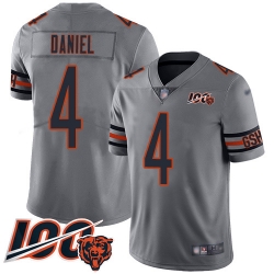 Men Chicago Bears 4 Chase Daniel Limited Silver Inverted Legend 100th Season Football Jersey