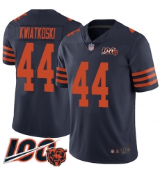 Men Chicago Bears 44 Nick Kwiatkoski Limited Navy Blue Rush Vapor Untouchable 100th Season Football Jersey