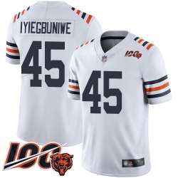 Men Chicago Bears 45 Joel Iyiegbuniwe White 100th Season Limited Football Jersey