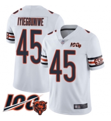 Men Chicago Bears 45 Joel Iyiegbuniwe White Vapor Untouchable Limited Player 100th Season Football Jersey