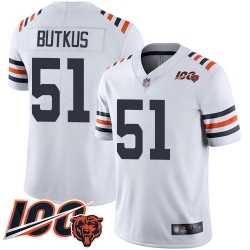 Men Chicago Bears 51 Dick Butkus White 100th Season Limited Football Jersey