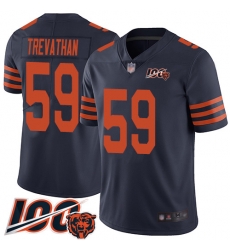 Men Chicago Bears 59 Danny Trevathan Limited Navy Blue Rush Vapor Untouchable 100th Season Football Jersey