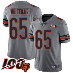 Men Chicago Bears 65 Cody Whitehair Limited Silver Inverted Legend 100th Season Football Jersey