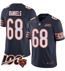 Men Chicago Bears 68 James Daniels Navy Blue Team Color 100th Season Limited Football Jersey