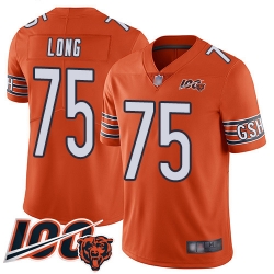 Men Chicago Bears 75 Kyle Long Orange Alternate 100th Season Limited Football Jersey