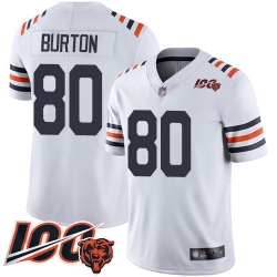 Men Chicago Bears 80 Trey Burton White 100th Season Limited Football Jersey