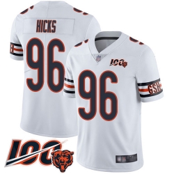 Men Chicago Bears 96 Akiem Hicks White Vapor Untouchable Limited Player 100th Season Football Jersey