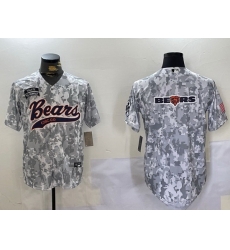 Men Chicago Bears Camo With Patch Cool Base Stitched Baseball Jersey 2