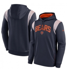 Men Chicago Bears Navy Sideline Stack Performance Pullover Hoodie 002