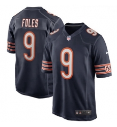 Men Chicago Bears Nick Foles  9 Navy Limited Jersey