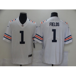 Men Nike Chicago Bears Justin Fields White Rush NFL Jersey